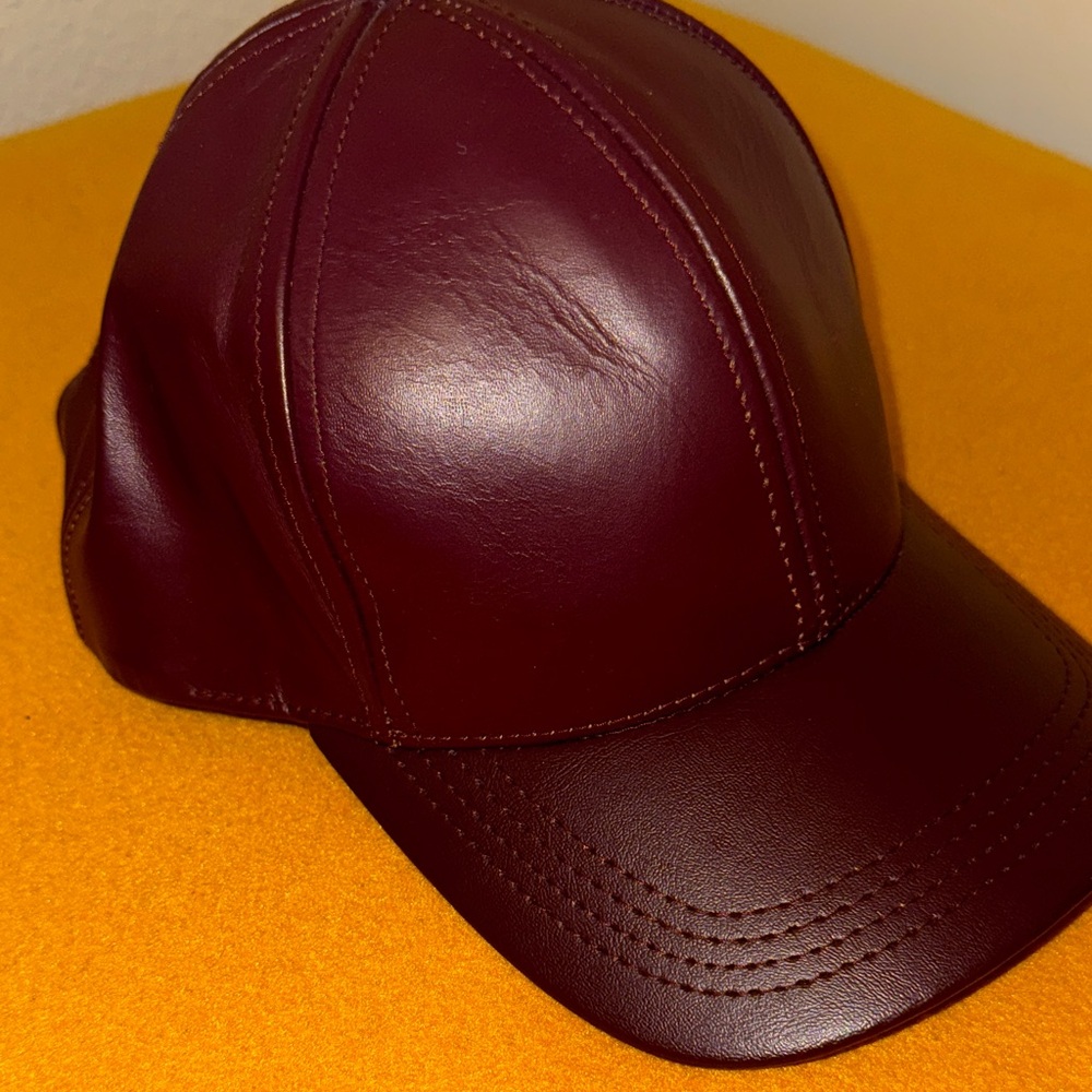 Brown Leather Cap